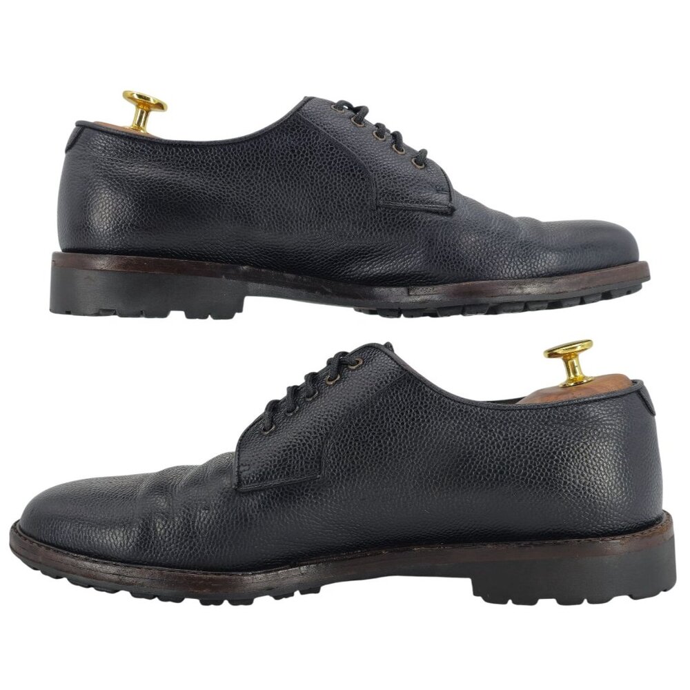 Vintage Salvatore Ferragamo Italy Men 9.5 Black Leather Dress Shoes Derby Oxford - Picture 10 of 12